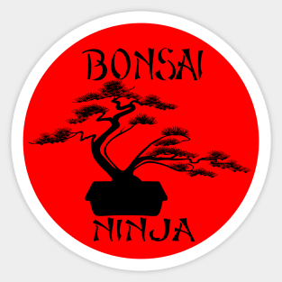 Lettering 'BONSAI NINJA' with bonsai tree Sticker